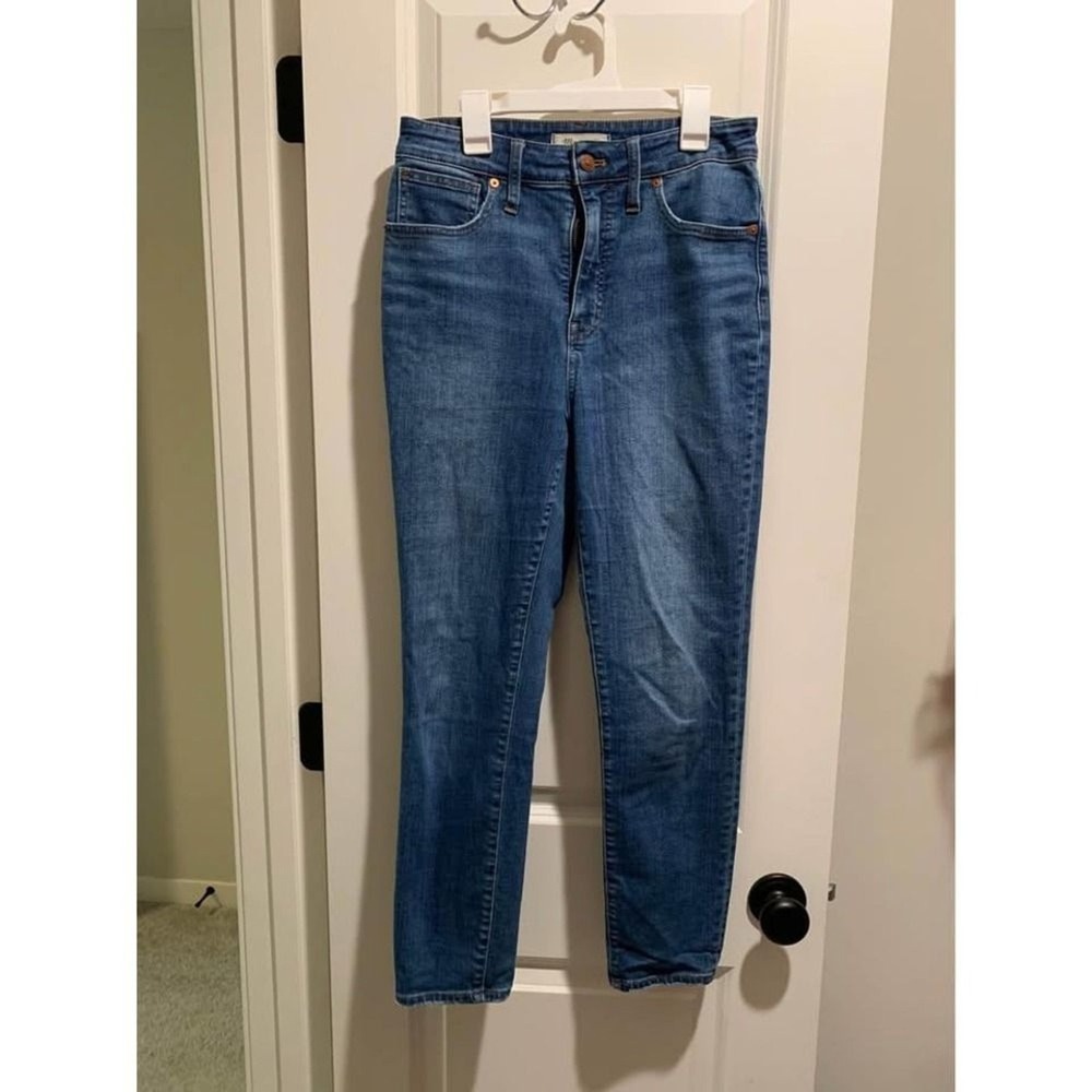 Madewell Curvy High Rise Skinny Crop Jeans Womens 27 Blue Stretch Denim
